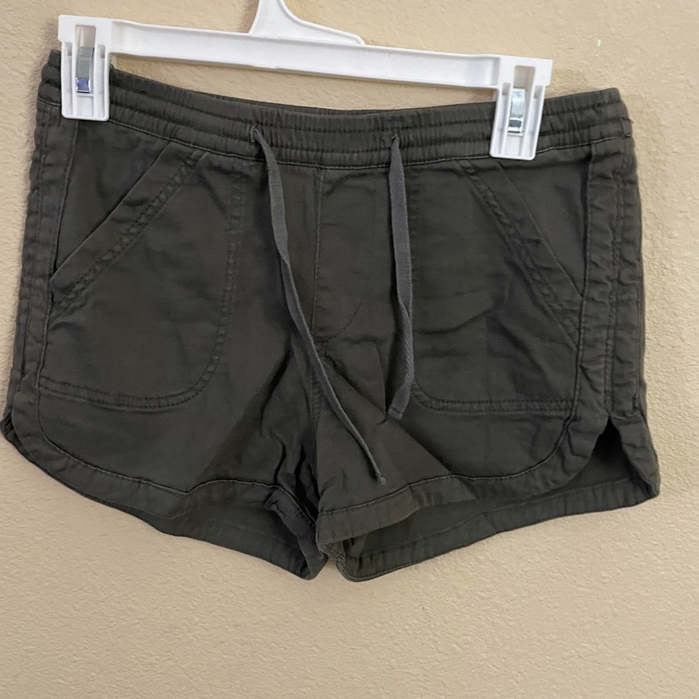 Green fabric shorts